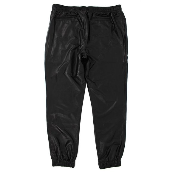 David Lerner Faux Leather Track Pant Joggers Extra Large NEW Vegan Elastic Waist - Picture 3 of 7